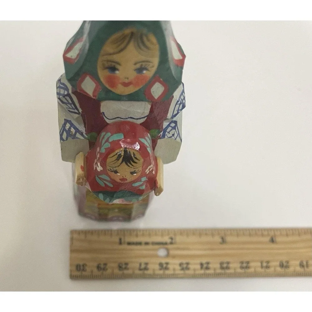Russian Hand Carved Signed Ceprueb Nocag Mother & Baby Ornament 5
